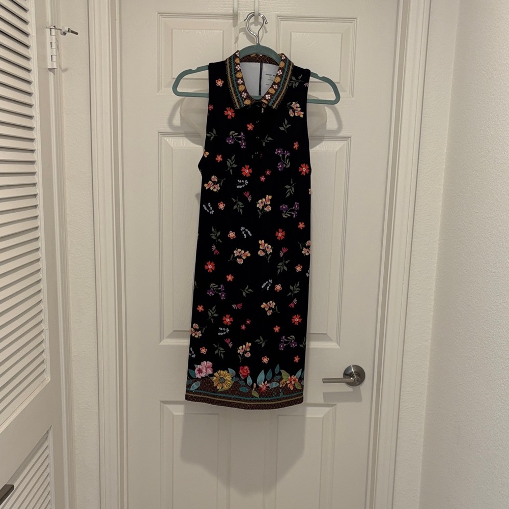 Johnny Was Black Floral Collared Sports Dress.  New. Never worn.